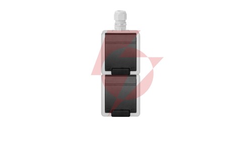 AQUANT 2K gniazdo natynkowe podwójne z uziemieniem 2x2P+Z pion IP65 szary 5052-65