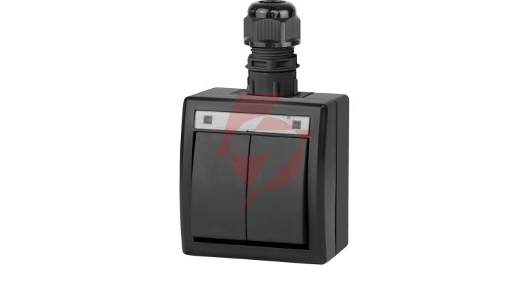 AQUANT 2K łącznik natynkowy świecznikowy IP65 antracytowy 5002-67