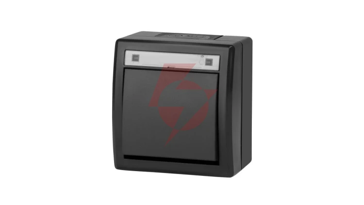 AQUANT 2K łącznik natynkowy 1-biegunowy (schodowy) IP55 antracytowy 5001-17