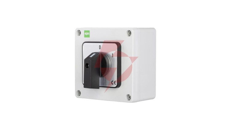 Łącznik krzywkowy 16A/3F 0-1 w obudowie IP65 szary 105x105x66 6160-00