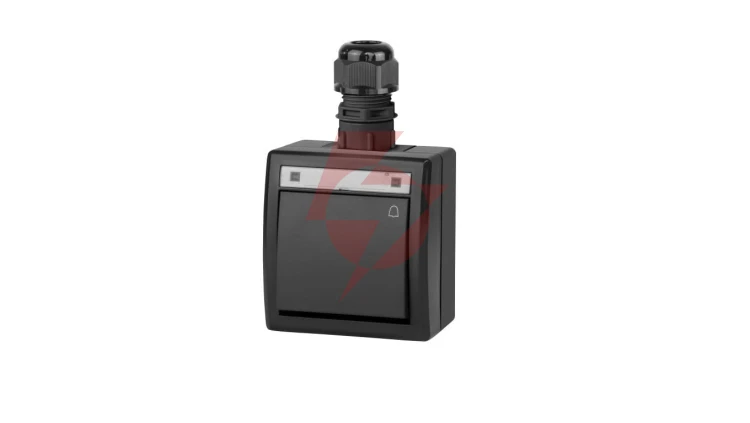 AQUANT 2K łącznik natynkowy zwierny dzwonek IP65 antracytowy 5005-67
