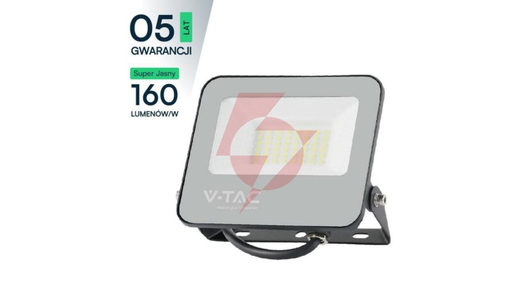 Projektor LED 30W 4800lm 6500K Dioda 160LM/W IP65 Czarny 5 Lat Gwarancji 23693