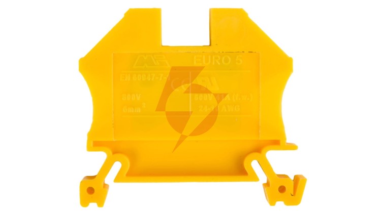 Złączka szynowa 2-przewodowa 6mm2 żółta EURO 43407N