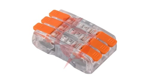 Szybkozłączka z dźwignią przelotowa 6x 0,2-2,5mm2 przezroczysta E.4194/3 /50szt./