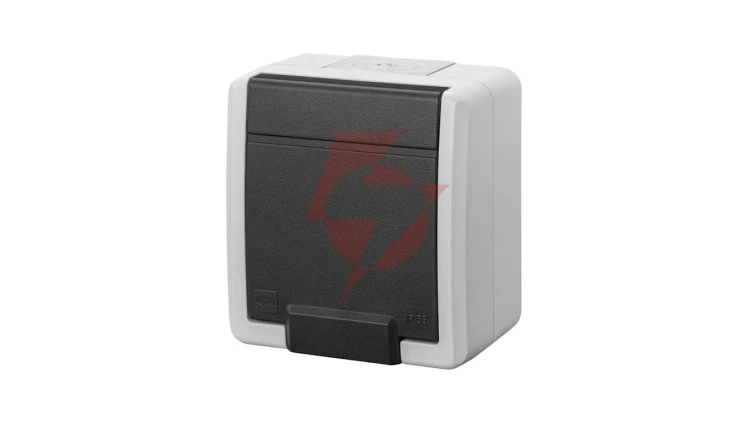 AQUANT 2K gniazdo natynkowe pojedyncze z uziemieniem 2P+Z IP55 szary 5041-10