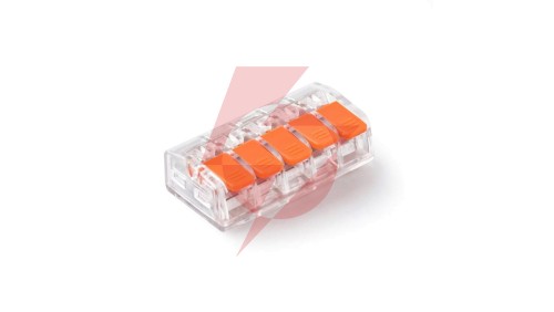 Szybkozłączka z dźwignią 5x 0,2-4,0mm2 przezroczysta E.4193T /50szt./