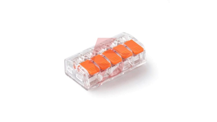 Szybkozłączka z dźwignią 5x 0,2-4,0mm2 przezroczysta E.4193T /50szt./