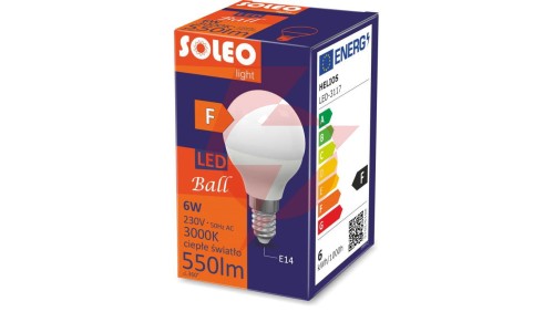 Żarówka LED kulka E14 P45 6W 550lm 3000K 1CT/10 LED-3117