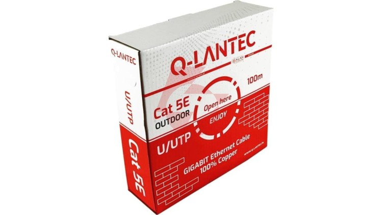 Kabel teleinformatyczny U/UTP kat.5e PE Fca szary Q-LANTEC /100m/