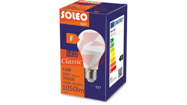 Żarówka LED klasyczna E27 A60 11W 1050lm 3000K 1CT/10 LED-3111