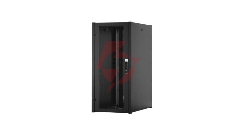Szafa sieciowa stojąca Hyper Pro 19 26U rack 600x1000, drzwi przód perforacja, czarny, 1000kg DN-51018-P-B