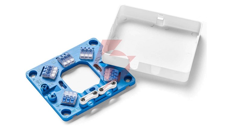 Puszka do podłączeń AGD np. kuchenek 128x110x22mm 5 szybkozłączek 4mm² biała HAD02 35444206