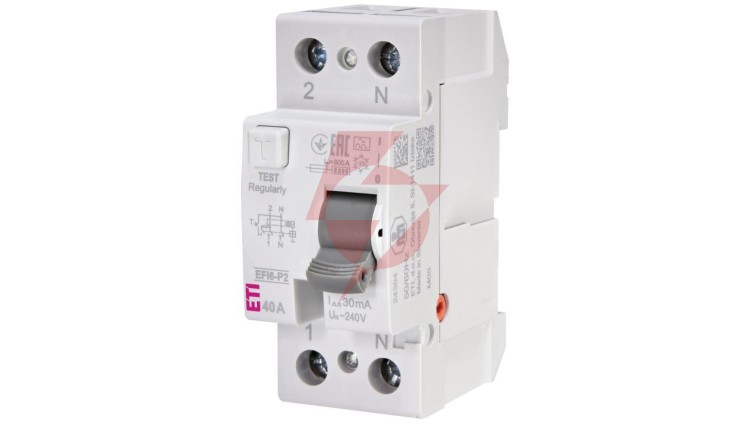 Wyłącznik różnicowoprądowy 2P 40A 0,03A typ A 6kA EFI6-P2 A 40/0.03 002061262