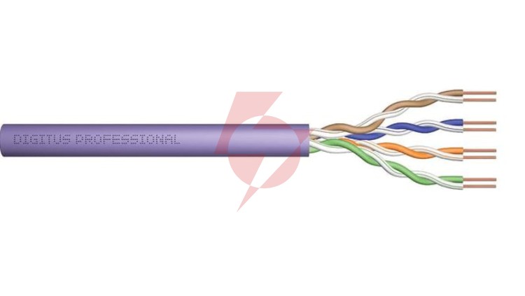 Kabel instalacyjny DIGITUS kat.6, U/UTP, Eca, AWG 24/1, PVC, 305m, fioletowy, karton DK-1611-V-305-1