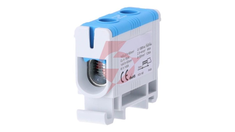 Złączka szynowa zgx 1x50 mm2 niebieska GEP-00046