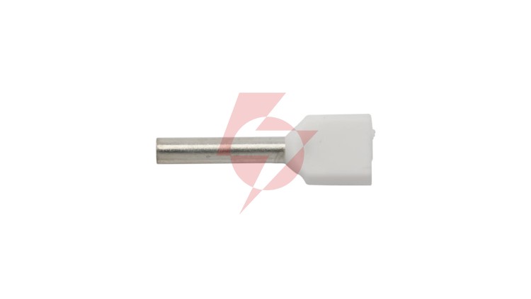 Końcówka tulejkowa izolowana HI 2X0,75/10 biała E08KH-02020104401 /100szt./