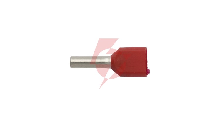 Końcówka tulejkowa izolowana HI 2X1/8 DIN czerwona E08KH-02020104801 /100szt./