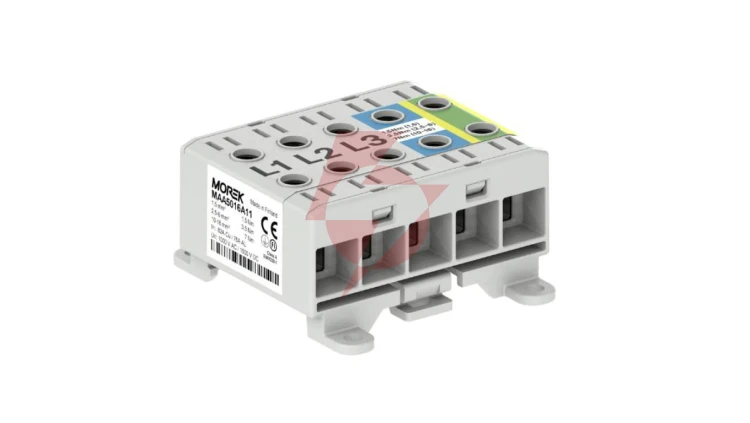 Złączka OTL16-5x szary,niebi,żół-ziel 5x1x Al/Cu 1,5-16mm² 1000V AC/1500V DC Zacisk uniwersalny, montaż DIN i podłoże MAA5016A11