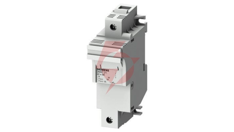 Podstawa bezpiecznikowa do wkładek cylindrycznych 22x58mm 100A 1-bieg. Na szynę DIN 3NW7211