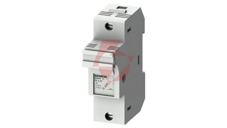 Podstawa bezpiecznikowa do wkładek cylindrycznych 14x51mm 50A 1-bieg. Na szynę DIN 3NW7111
