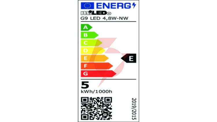 Żarówka LED G9 LED 4,8W-NW 600lm 4000K barwa neutralna kąt świecenia 320st. 31521