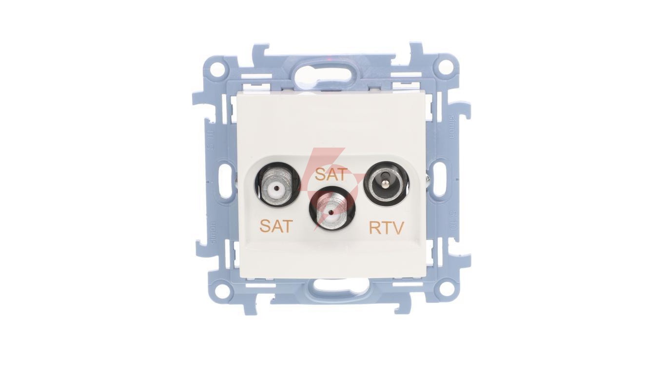 Simon 10 Gniazdo antenowe podwójne SAT-SAT-RTV biały CASK2.01/11
