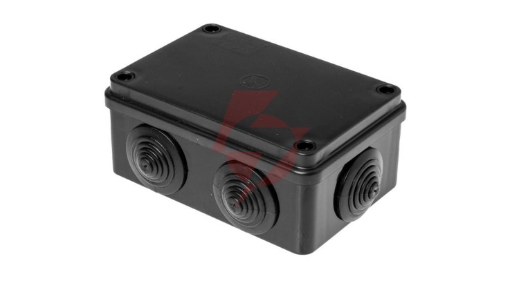Puszka hermetyczna S-BOX 120x80x50, 6 dławików, odporna na UV, czarna, IP65 /S-BOX 206C/