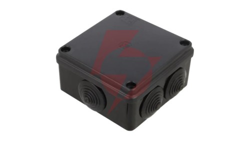 Puszka hermetyczna S-BOX 100x100x50, 6 dławików, odporna na UV, czarna, IP65 /S-BOX 106C/