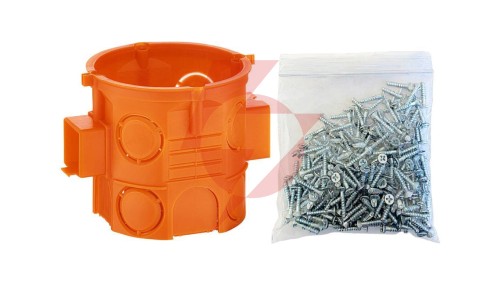 Puszka podtynkowa 60mm głęboka z wkrętami (w woreczku) pomarańczowa S60DFWw 33079008 /110szt./