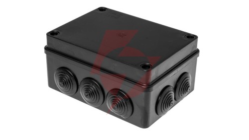 Puszka hermetyczna S-BOX 150x110x70, 6 dławików, odporna na UV, czarna, IP65 /S-BOX 306C/