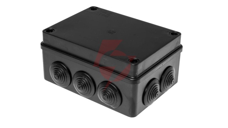 Puszka hermetyczna S-BOX 150x110x70, 6 dławików, odporna na UV, czarna, IP65 /S-BOX 306C/
