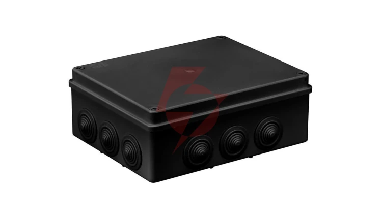 Puszka hermetyczna S-BOX 240x190x90, 12 dławików, odporna na UV, czarna, IP65 /S-BOX 506C/