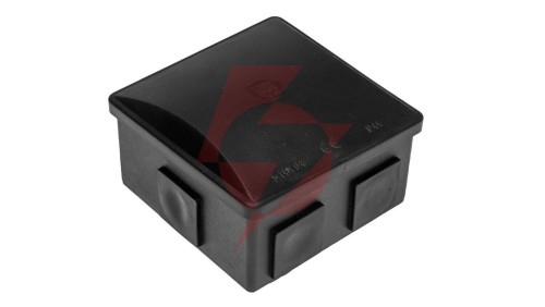 Puszka hermetyczna S-BOX 80x80x40, 6 dławików, kwadratowa, odporna na UV, czarna, IP44 /S-BOX 036C/