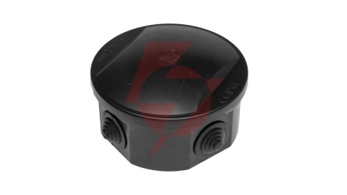 Puszka hermetyczna S-BOX 80x40, 4 dławiki, okrągła, odporna na UV, czarna, IP44 /S-BOX 026CO/