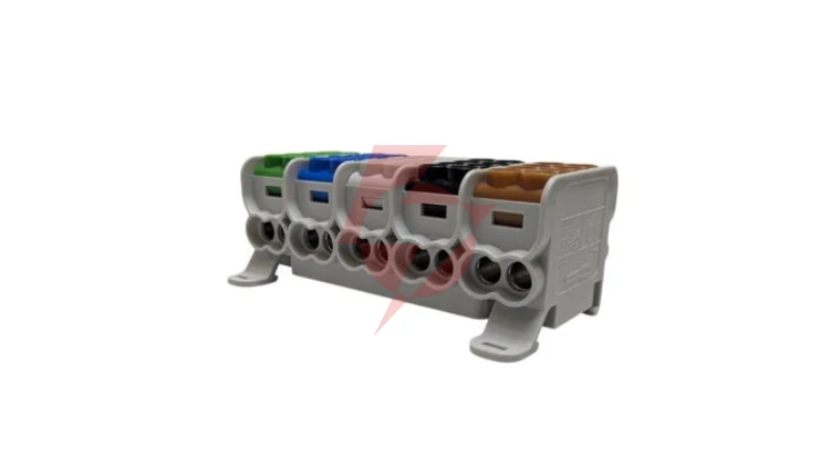 Blok dystrybucyjny - rozdzielczy HLAK25 5P brązowy, czarny, szary, niebieski, zielony 2xAl/Cu 25mm²+16mm² 1000VAC/1500VDC MAG525