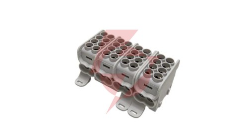 Blok dystrybucyjny - rozdzielczy HLAK25 4P szary 2xAl/Cu 25mm²+16mm² 1000VAC/1500VDC MAG4254A00