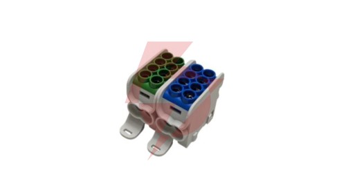 Blok dystrybucyjny - rozdzielczy HLAK25 2P niebieski, zielony 2xAl/Cu 25mm²+16mm² 1000VAC/1500VDC MAG2251BG0