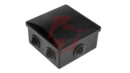 Puszka hermetyczna S-BOX 80x80x40, 6 dławików, okrągła, odporna na UV, czarna, IP44 /S-BOX 036CO/