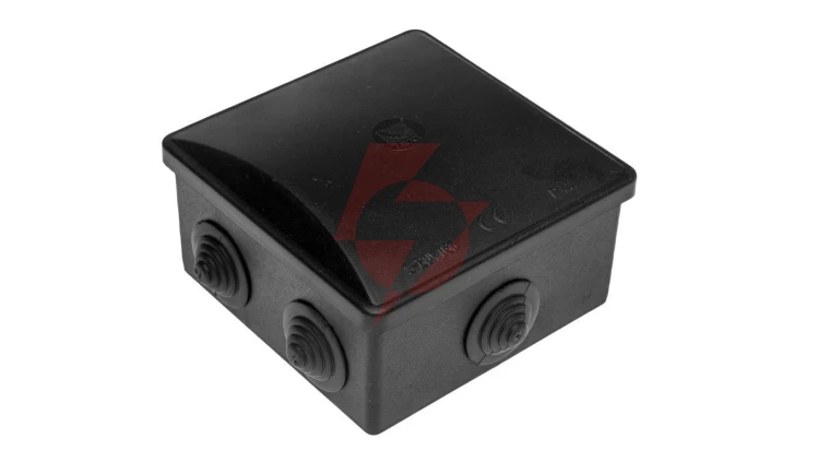 Puszka hermetyczna S-BOX 80x80x40, 6 dławików, okrągła, odporna na UV, czarna, IP44 /S-BOX 036CO/