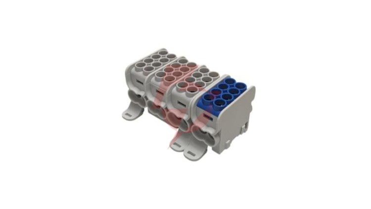 Blok dystrybucyjny - rozdzielczy HLAK25 4P szary, niebieski 2xAl/Cu 25mm²+16mm² 1000VAC/1500VDC MAG4253AB0