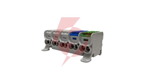 Blok dystrybucyjny - rozdzielczy HLAK25 5P szary, niebieski, zielony 2xAl/Cu 25mm²+16mm² 1000VAC/1500VDC MAG5253ABG