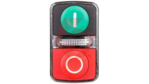 Przycisk sterowniczy 22mm podwójny czerwony/zielony z samopowrotem z podświetleniem 1Z 1R XB4BW73731M5