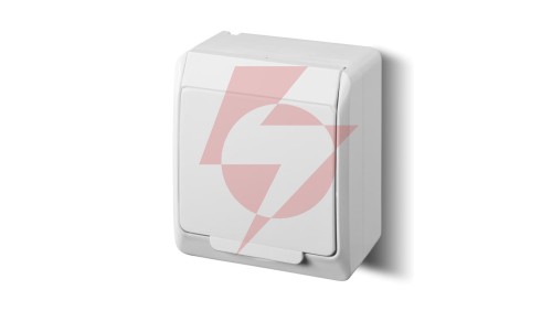 HERMES Gniazdo pojedyncze z/u 2P+Z SCHUKO IP44 białe 0324-02