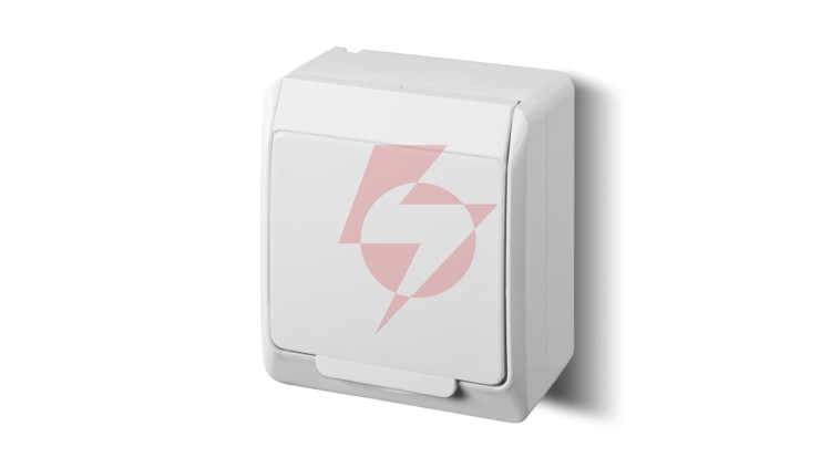 HERMES Gniazdo pojedyncze z/u 2P+Z SCHUKO IP44 białe 0324-02
