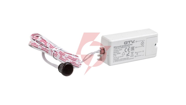 Włącznik bezdotykowy jednobiegowy do drzwi przesuwnych max. 500W AC 220-240V 50/60Hz IP20 czarny sensor AE-WBEZDB-10S