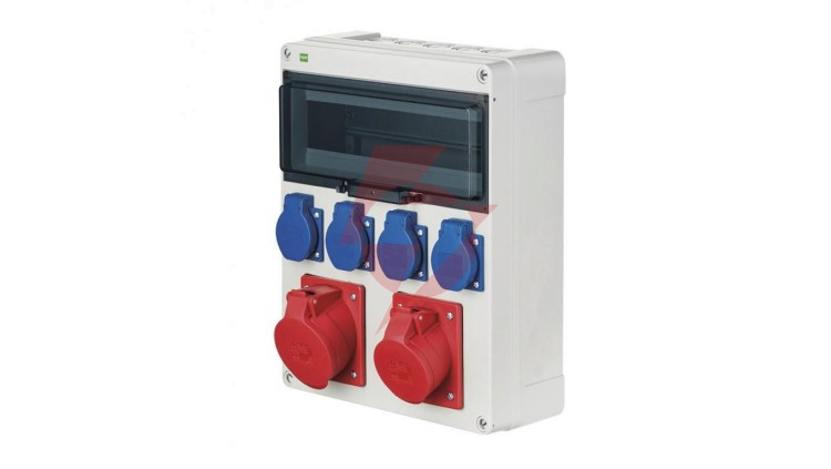 Rozdzielnica budowlana RS-13 13-mod. 4x2P+Z, 16A/5P, 32A/5P, IP44 bez zabezpieczeń 6210-01
