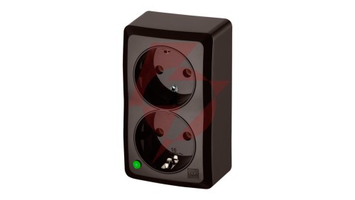 BERG Gniazdo podwójne schuko n/t 2x2P+Z 16A brązowy 3738-05