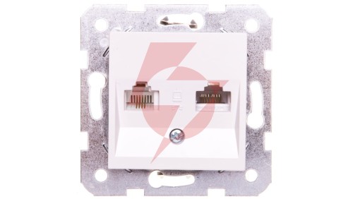 Karre Gniazdo Teleinformatyczne 1xrj11+1xrj45 Kat. 5e, Kolor Biały / 90963635