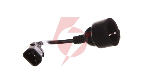 Przedłużacz kabla zasilającego IEC 320 C14-SCHUKO(F) 20cm czarny CA-C14E-10CC-0018-BK