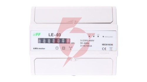 Licznik energii elektrycznej 3-fazowy 100A 230/400V z wyświetlaczem bębenkowym LE-03